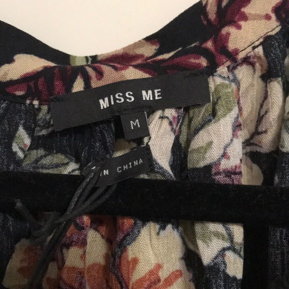 Miss Me black and floral swing top - Picture 3 of 3